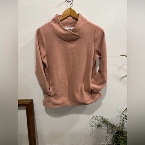 Denim & Co. Women's Chenille Fleece Tunic, Mauve, XS, Like New! Excellent Cond!